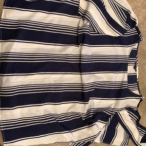 Navy blue and white strip shirt
